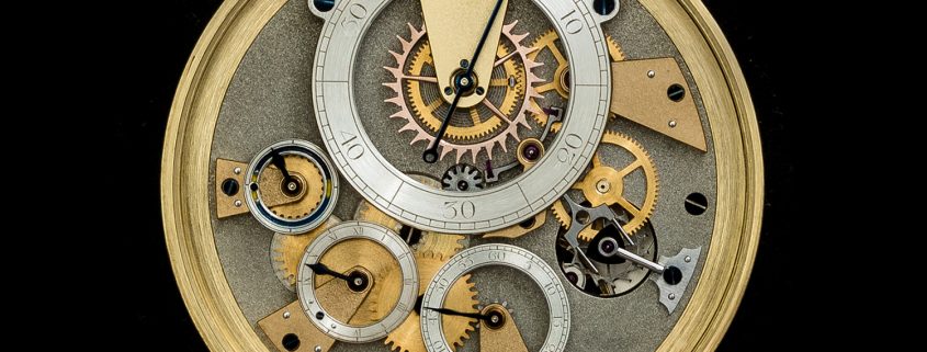 F.A. Lange Watchmaking Excellence Award winner Timothé Raguin presented this watch with independent jumping seconds