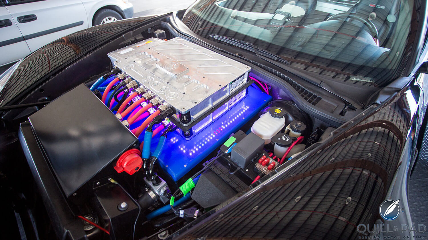 Electrics under the bonnet of the Genovation GXE Corvette 