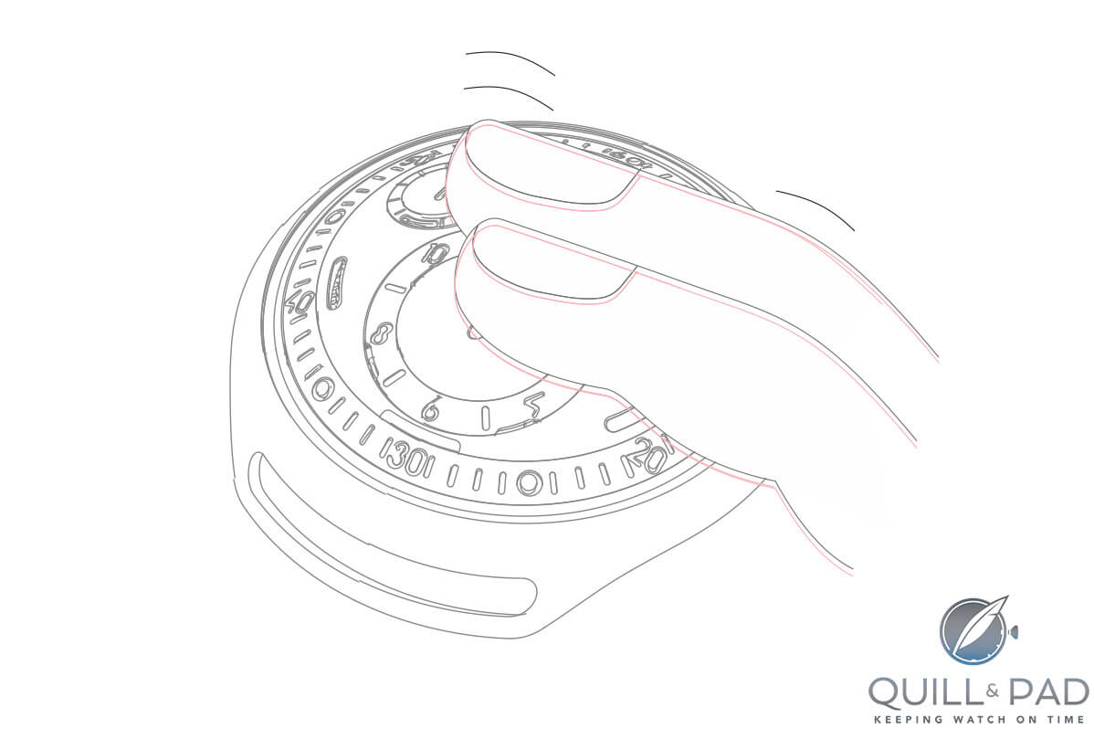 Tap to wake: Ressence Type 2 e-Crown 