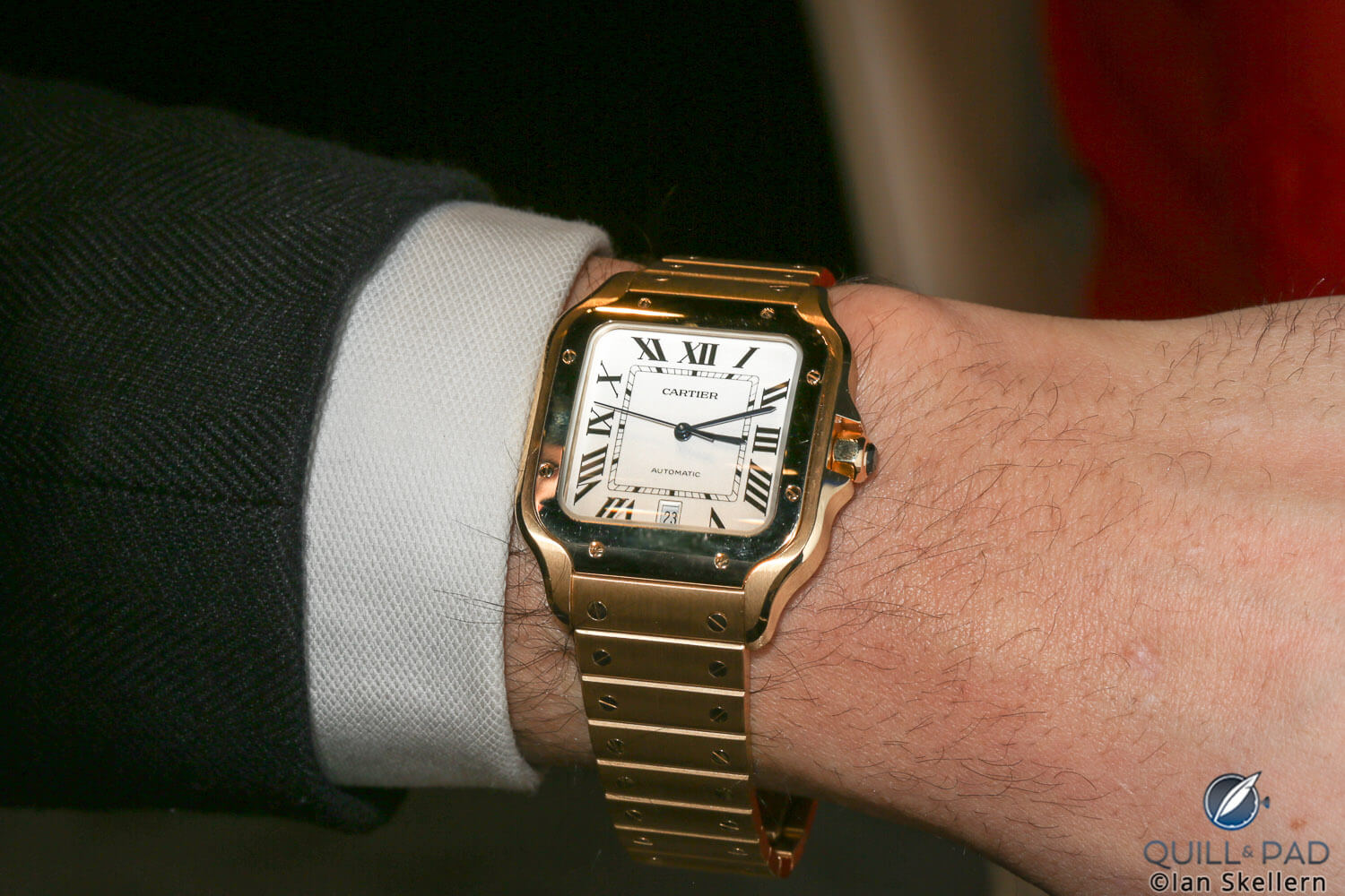 Santos de Cartier Large on the wrist