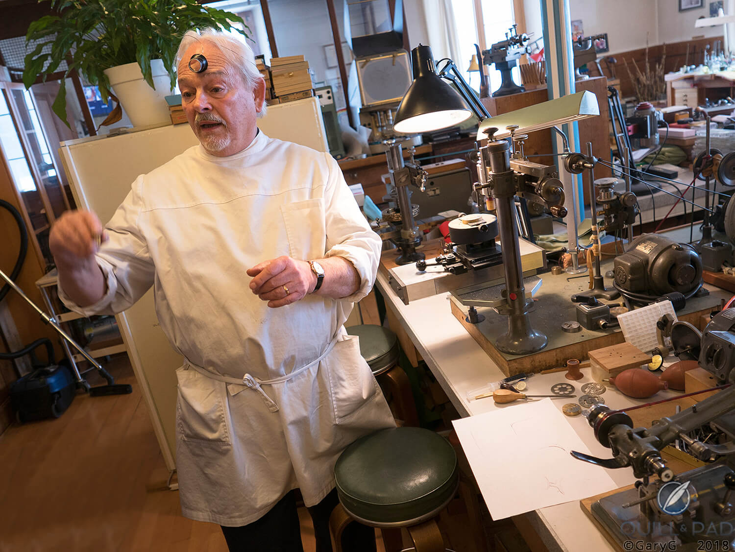 Philippe Dufour at his Le Sentier workshop