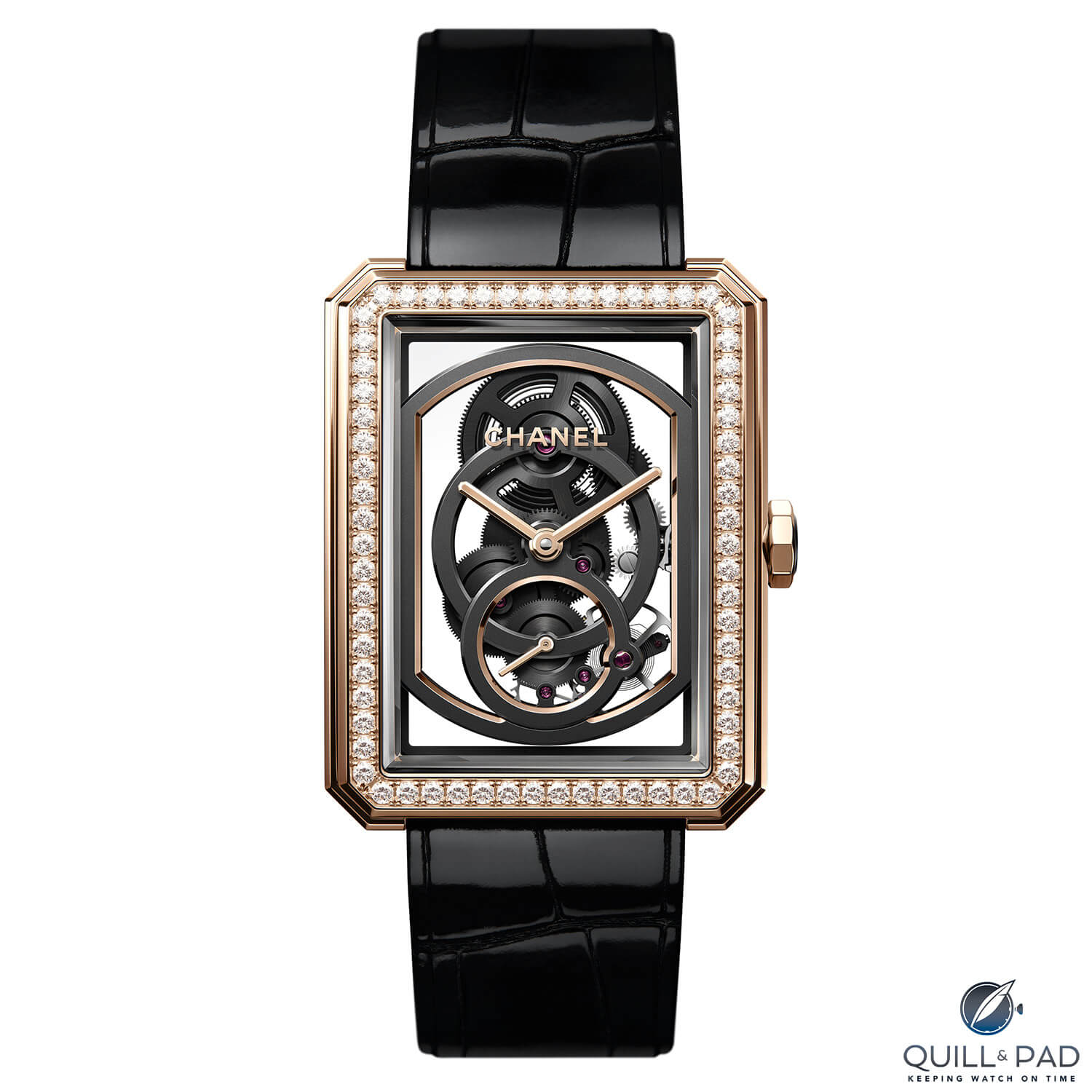 Chanel Boy.Friend Skeleton with diamond-set bezel