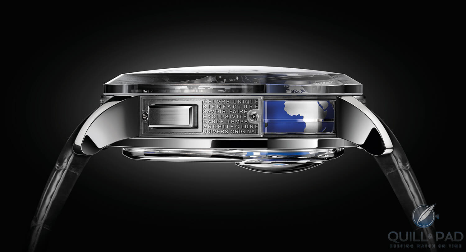 Side-on: Greubel Forsey GMT Earth around its equator