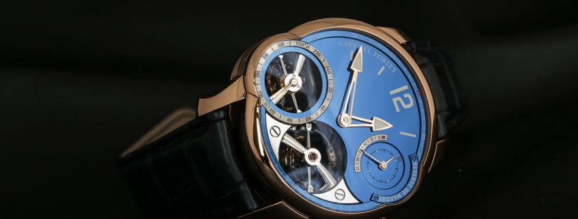 Greubel Forsey Quadruple Tourbillon in red gold with blue dial