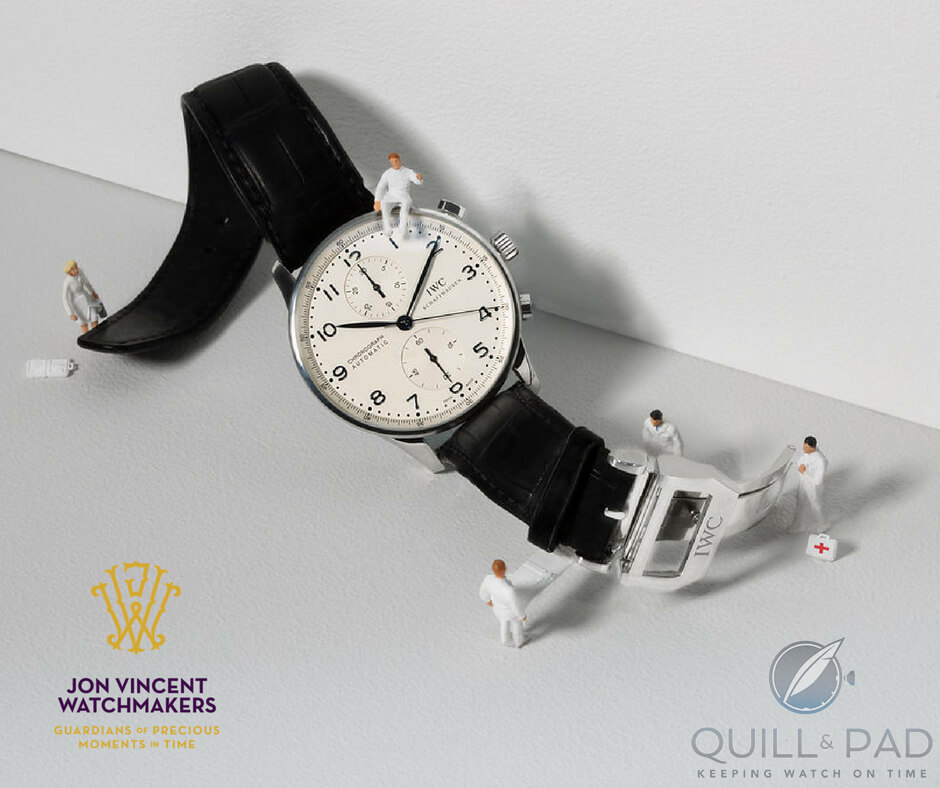 Mini watchmakers cleaning an IWC (photo courtesy Susan Castillo/Jon Vincent Watchmakers)