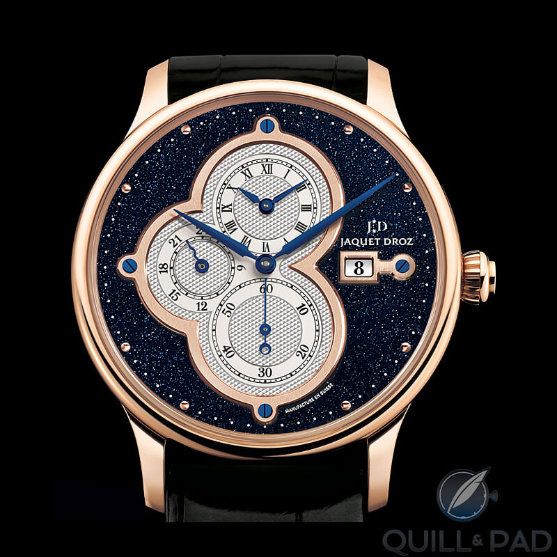Jaquet Droz’s complicated Les Deux Fuseaux model from 2009 with aventurine dial