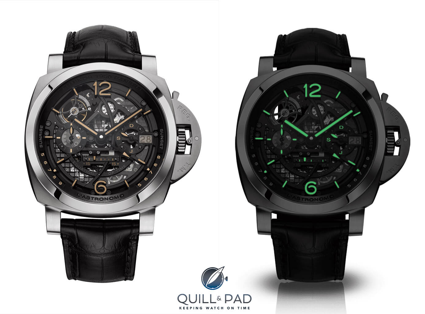 Day & Night: Panerai L'Astronomo Luminor 1950 Tourbillon Moon Phases Equation Of Time GMT