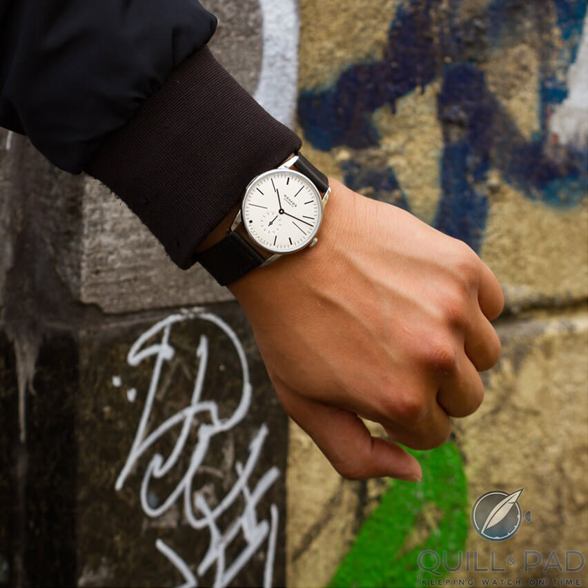 Ace X NOMOS Orion 100 Years of De Stijl on the wrist