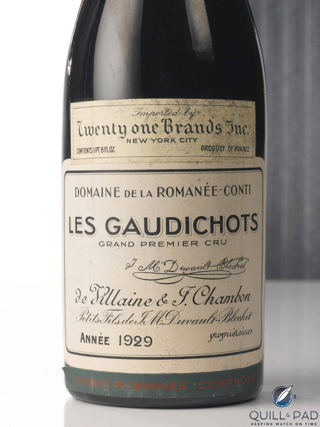 1929 DRC Romanée-Conti (photo courtesy Sotheby's)