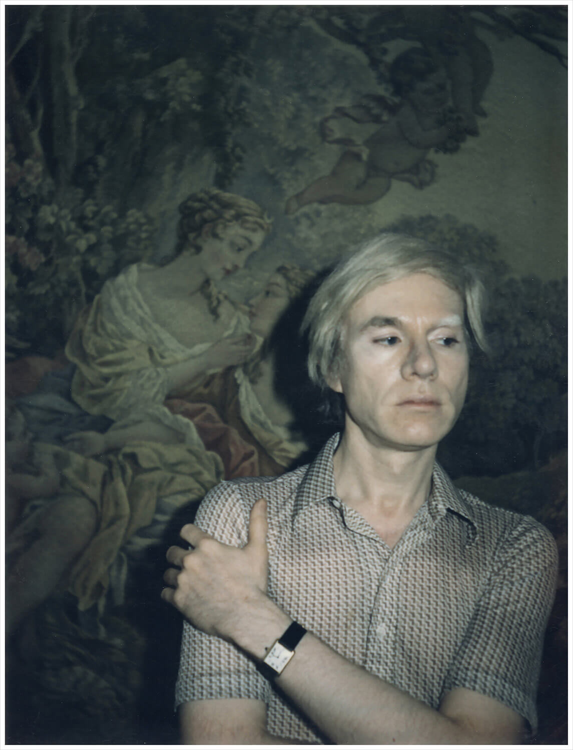 Andy Wahrhol wearing his Cartier Tank