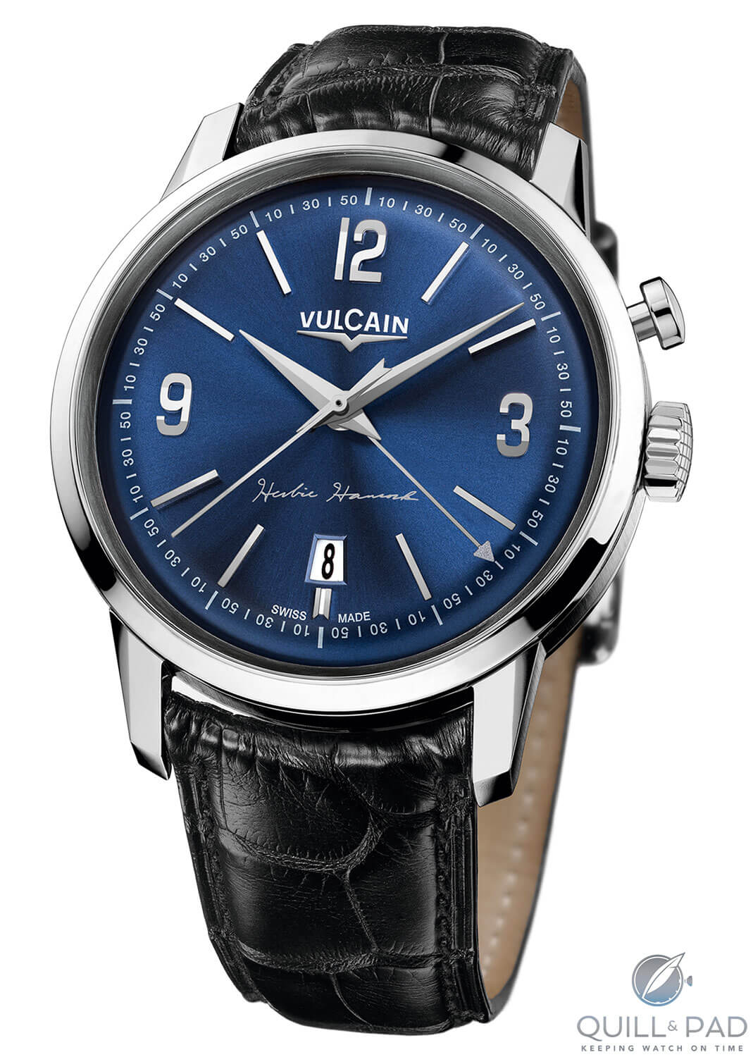 Two limited Vulcain 50s Presidents Herbie Hancock mechanical alarm editions were unveiled in 2012, just before the opening of that year’s Montreux Jazz Festival