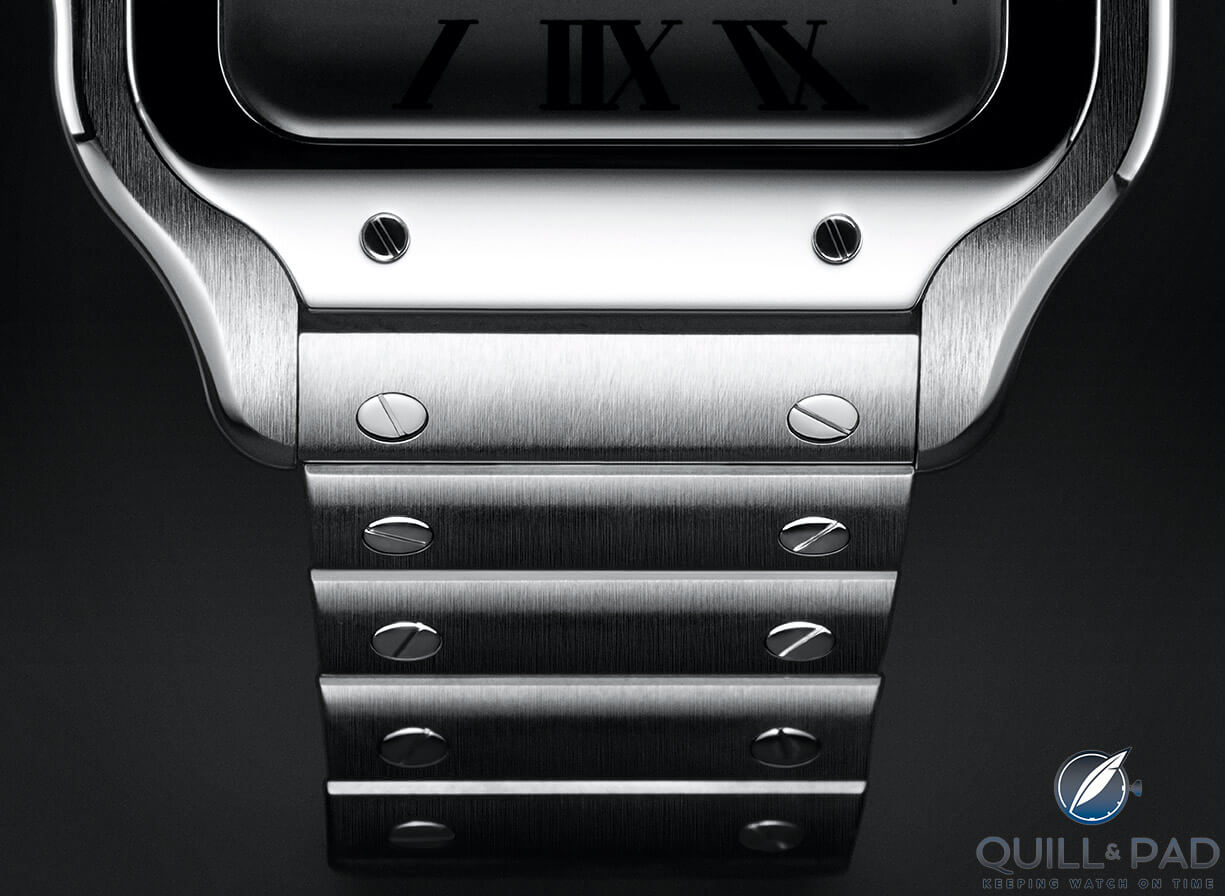 Santos de Cartier integrated bezel and lugs