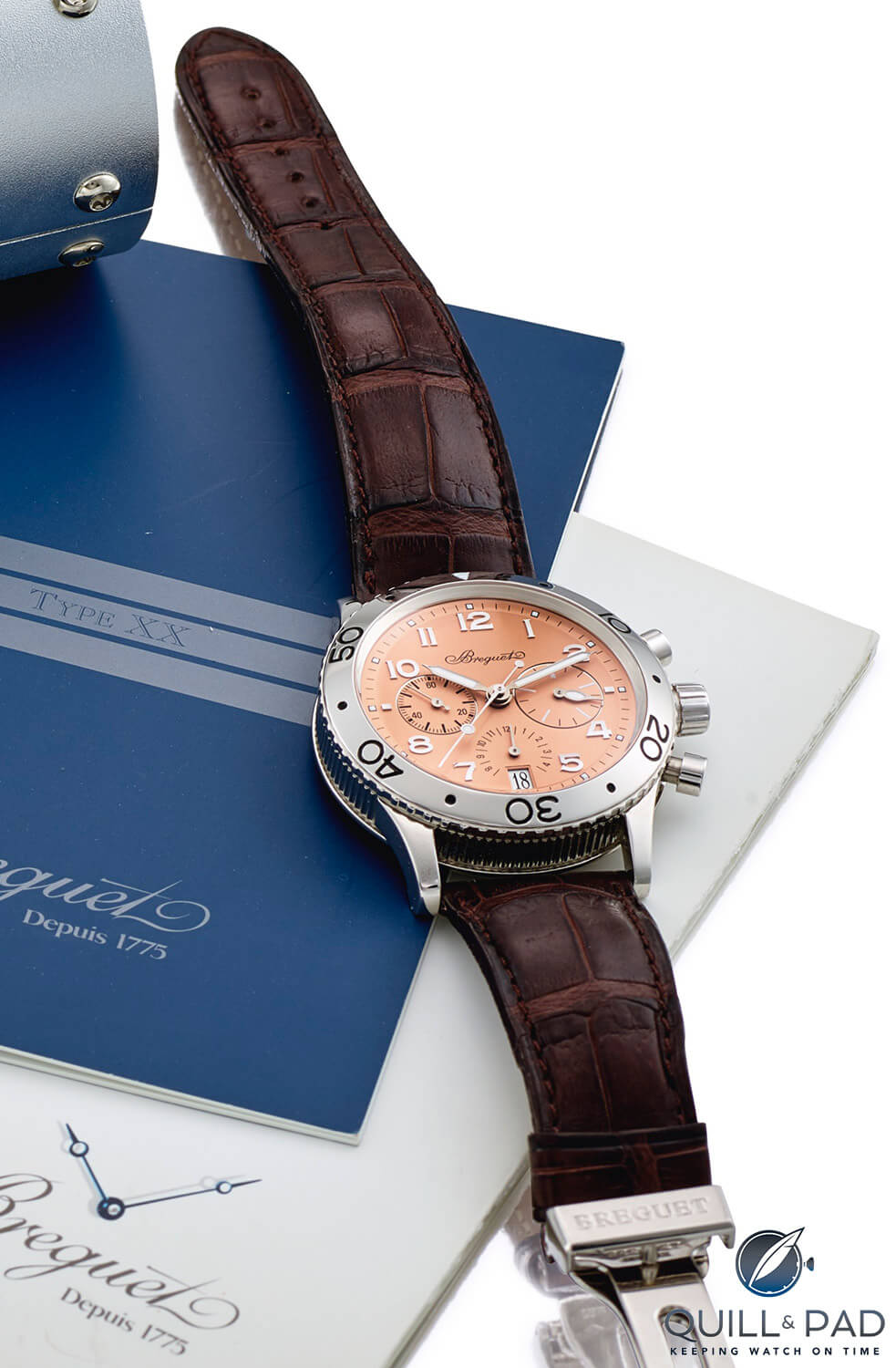 Breguet Type XX Transatlantique with salmon dial (photo courtesy Sotheby's)