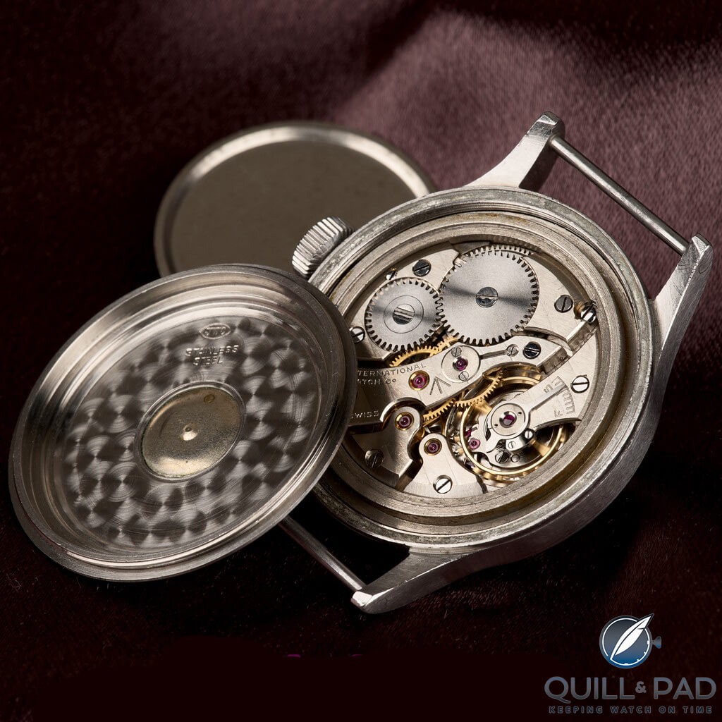 IWC Caliber 89 seen under the back cover of this Mark XI (photo courtesy Watch Club London)