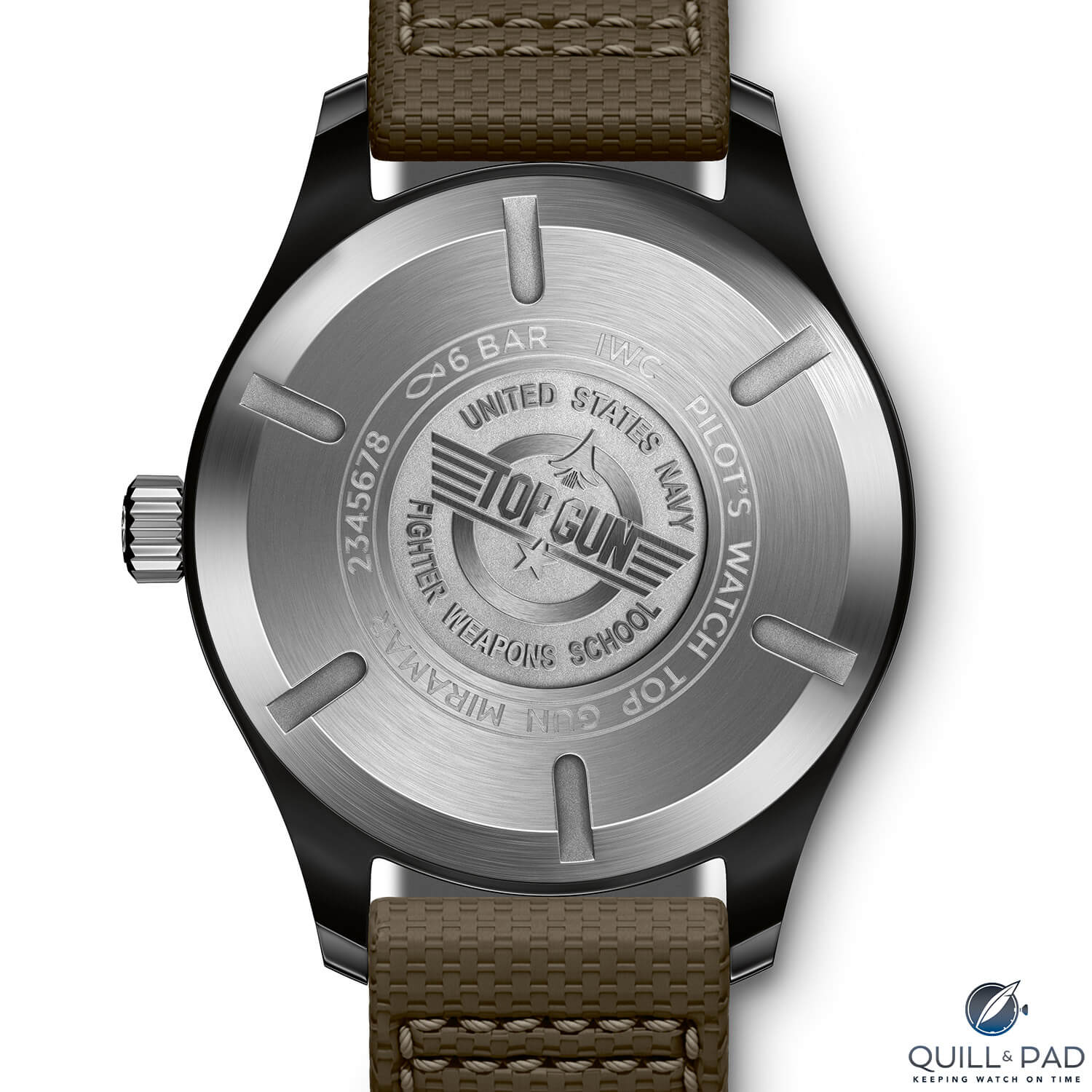 Back of the IWC Mark XVIII Top Gun Miramar