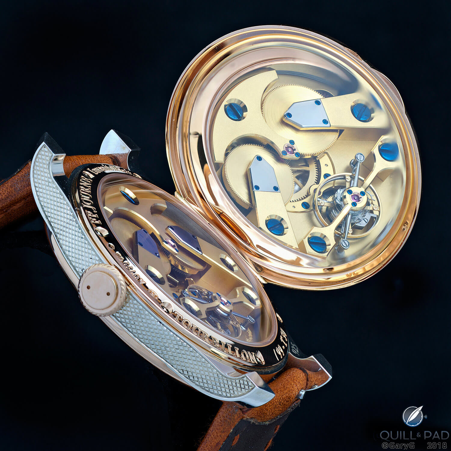 Case back and movement, F.P. Journe Anniversary Tourbillon T30