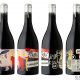 Four overlapping labels make up the graffiti art on the Longview Piece Shiraz 2015