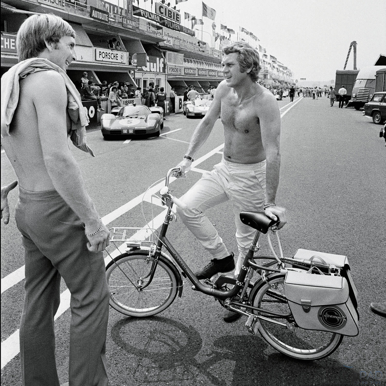 Steve McQueen filming Le Mans