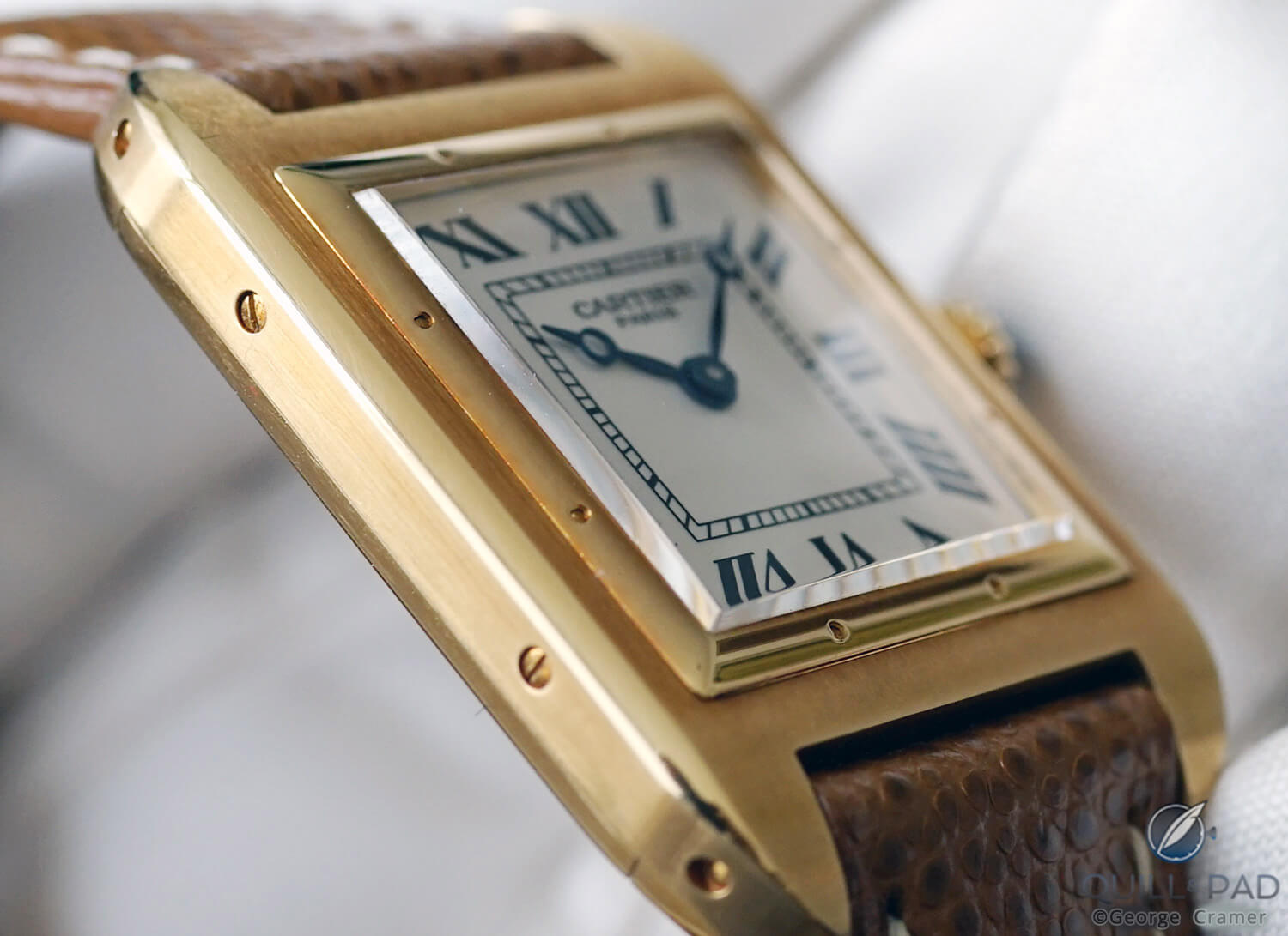 Collection Privee Cartier Paris Santos Dumont 1913 faceted glassA Collection Privée Cartier Paris Santos Dumont 1913 with faceted crystal