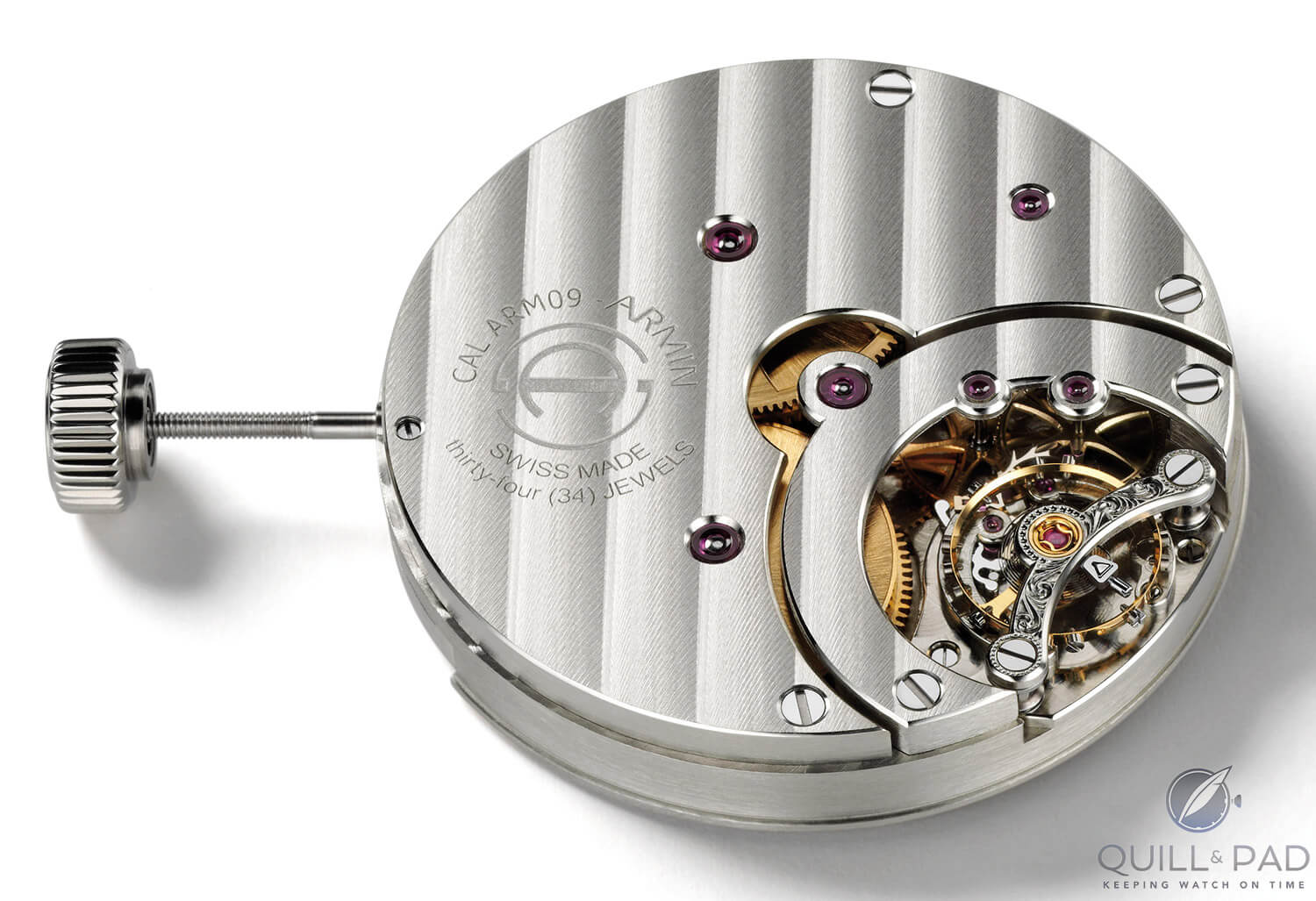 A view of Armin Strom Caliber ARM09 from the back