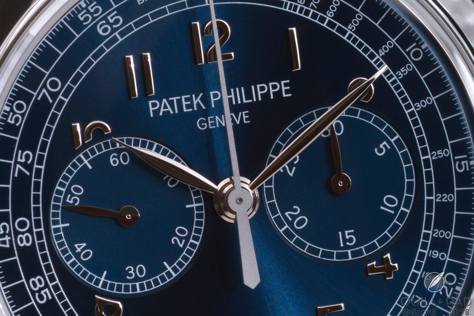 Dial detail, Reference 5070P-013 chronograph