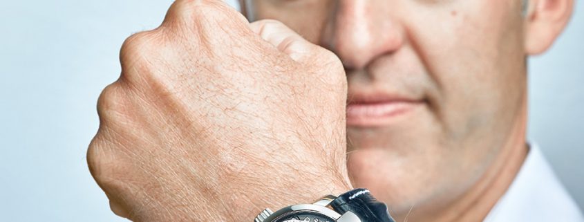 Claude Greisler of Armin Strom wearing his favorite watch: Mirrored Force Resonance