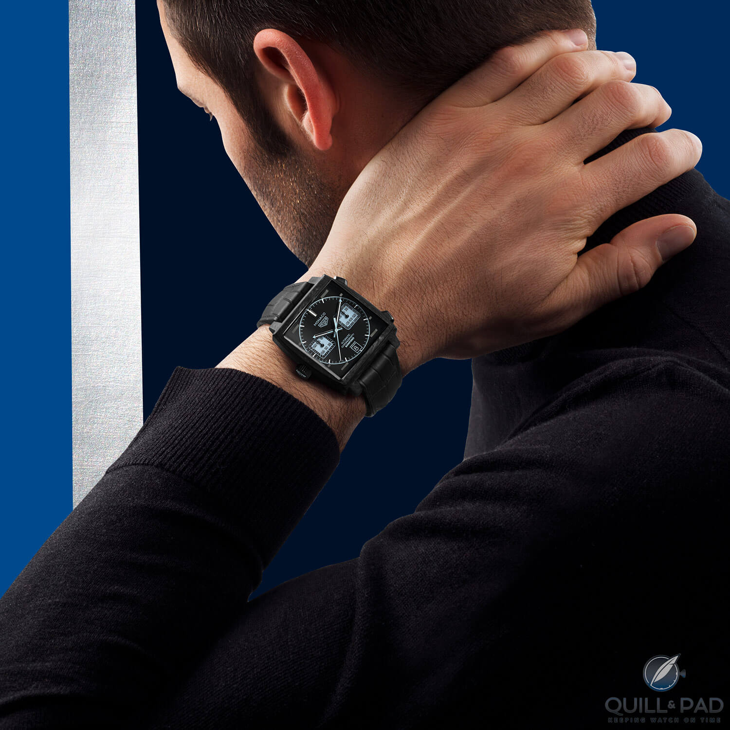 TAG Heuer Monaco Chronograph Forged Carbon Bamford Edition on the wrist