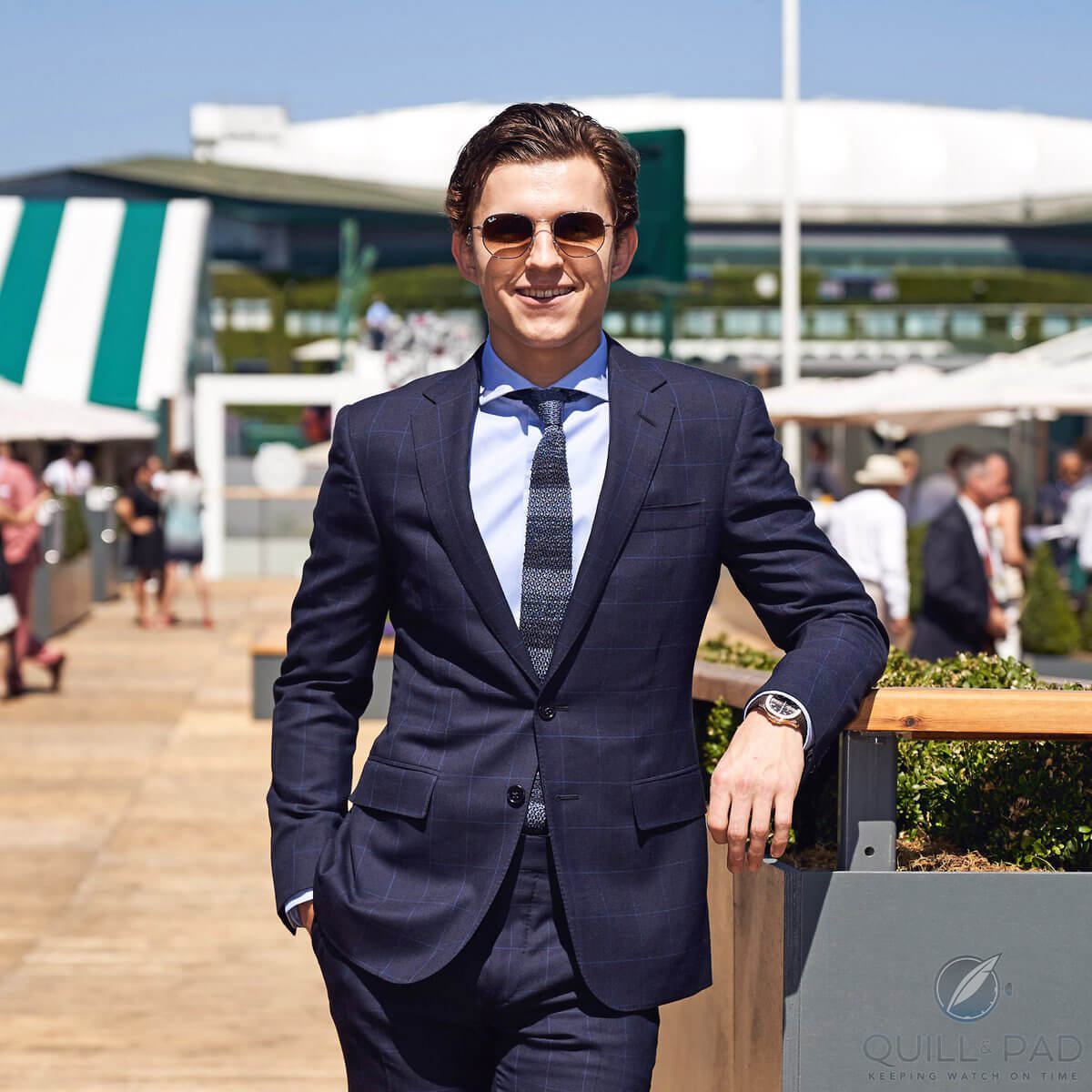 Tom Holland at Wimbledon 2018 Men's finals wearing a Patek Philippe Nautilus Reference 5167 (photo courtesy Ralph Lauren)