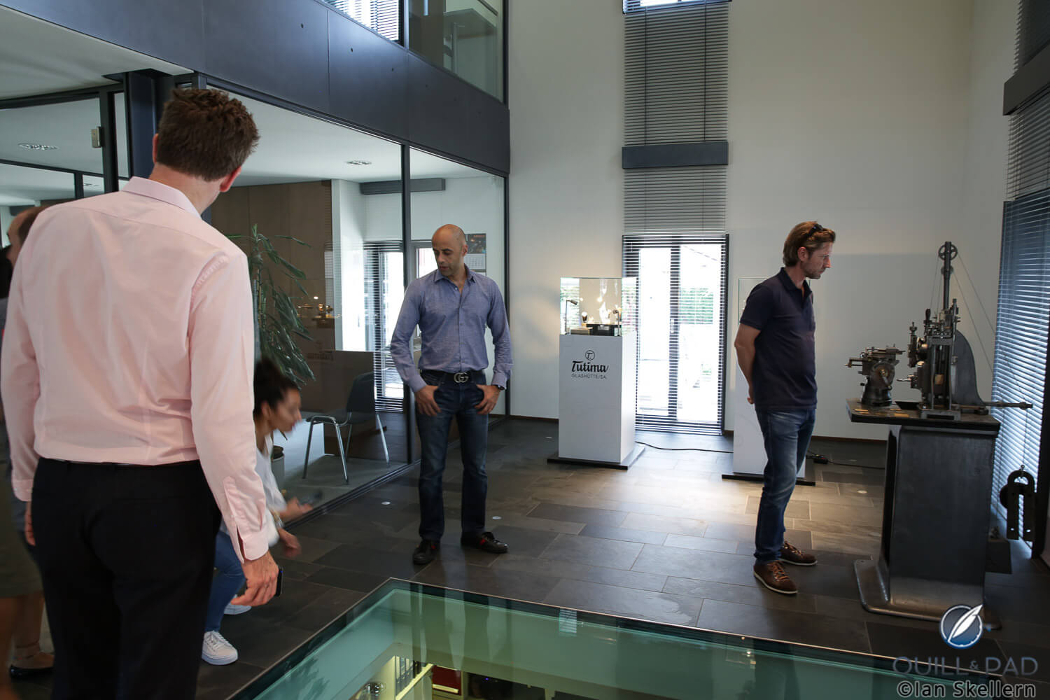 Glass floor in the Tutuma reception area in Glashütte