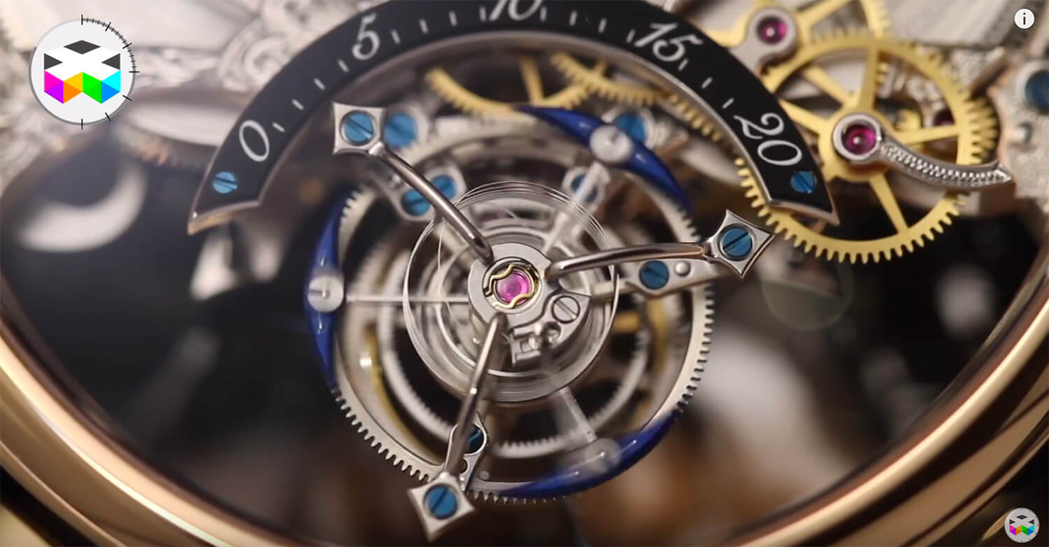 Regulator of the Bovet Braveheart Tourbillon with cylindrical hairspring