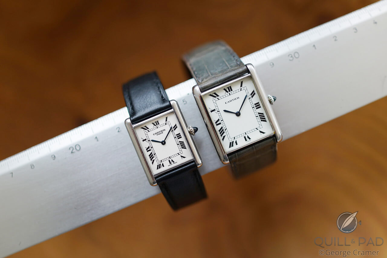 Cartier Tank Classic (left) and Jumbo
