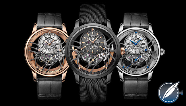 Jaquet Droz Grand Seconde Skelet-One in red gold, ceramic and white gold