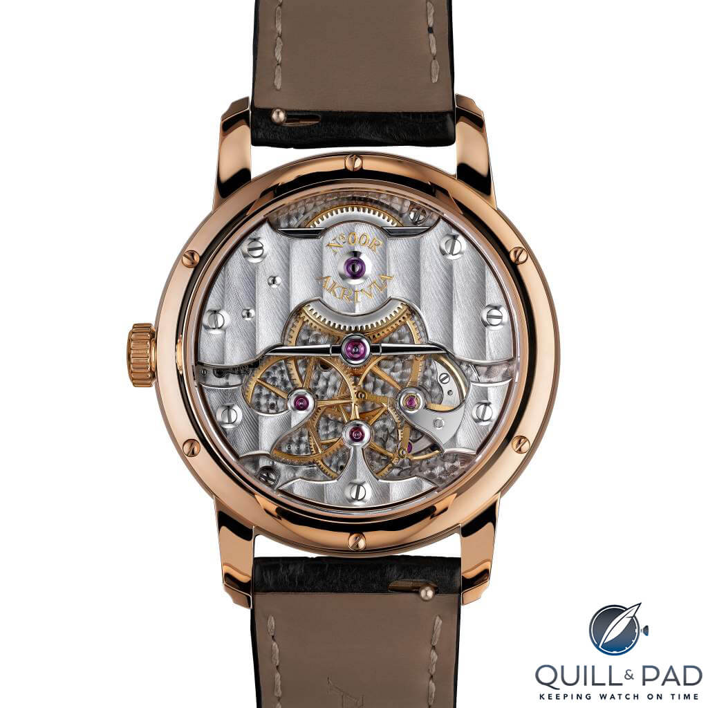 Beautiful movement of the Akrivia Rexhep Rexhepi Chronomètre Contemporain