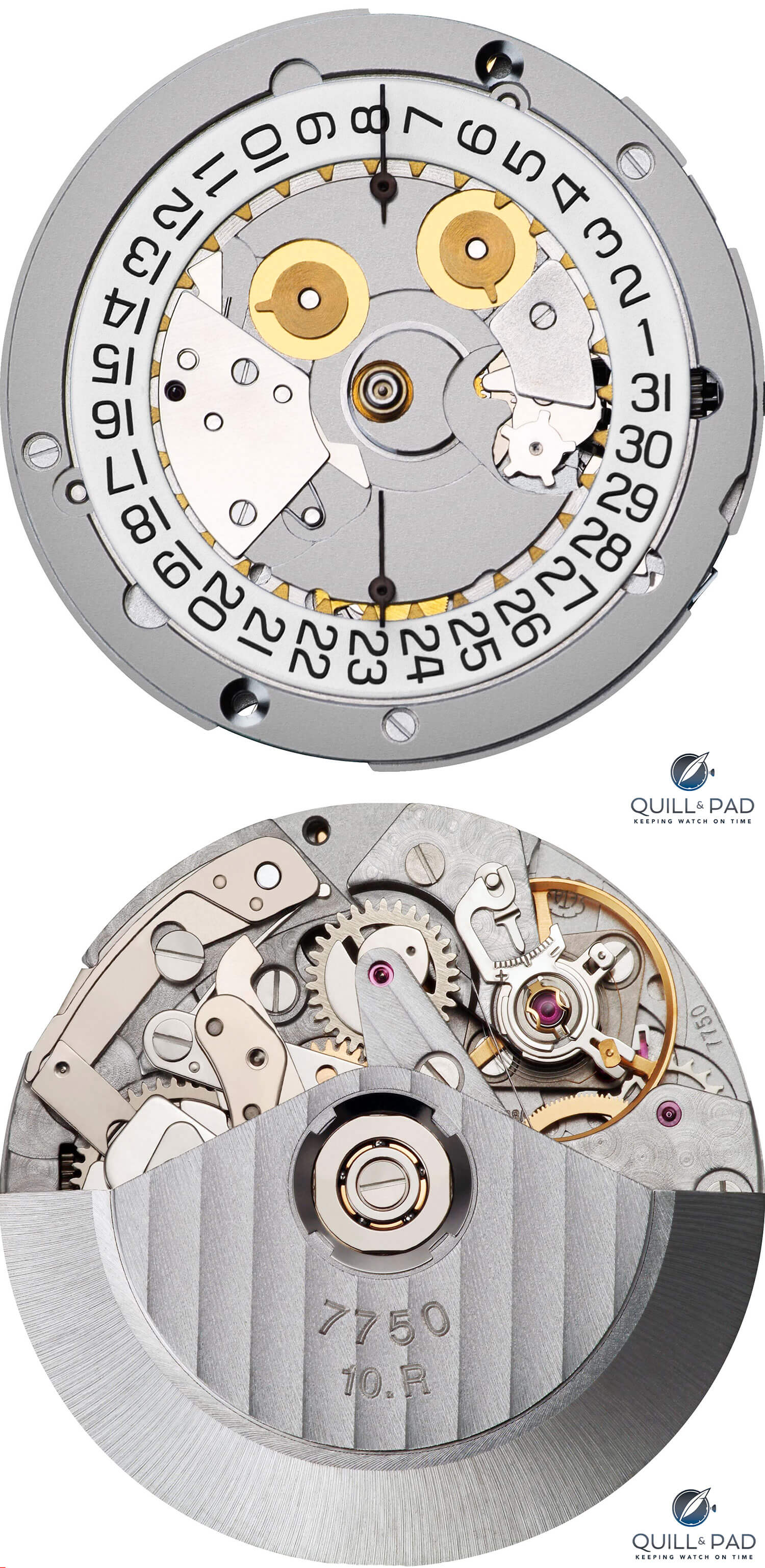ETA/Valjoux 7750 front and back