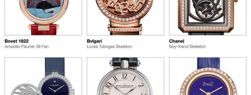 Ladies category pre-selected watches for the 2018 Grand Prix d’Horlogerie de Genève