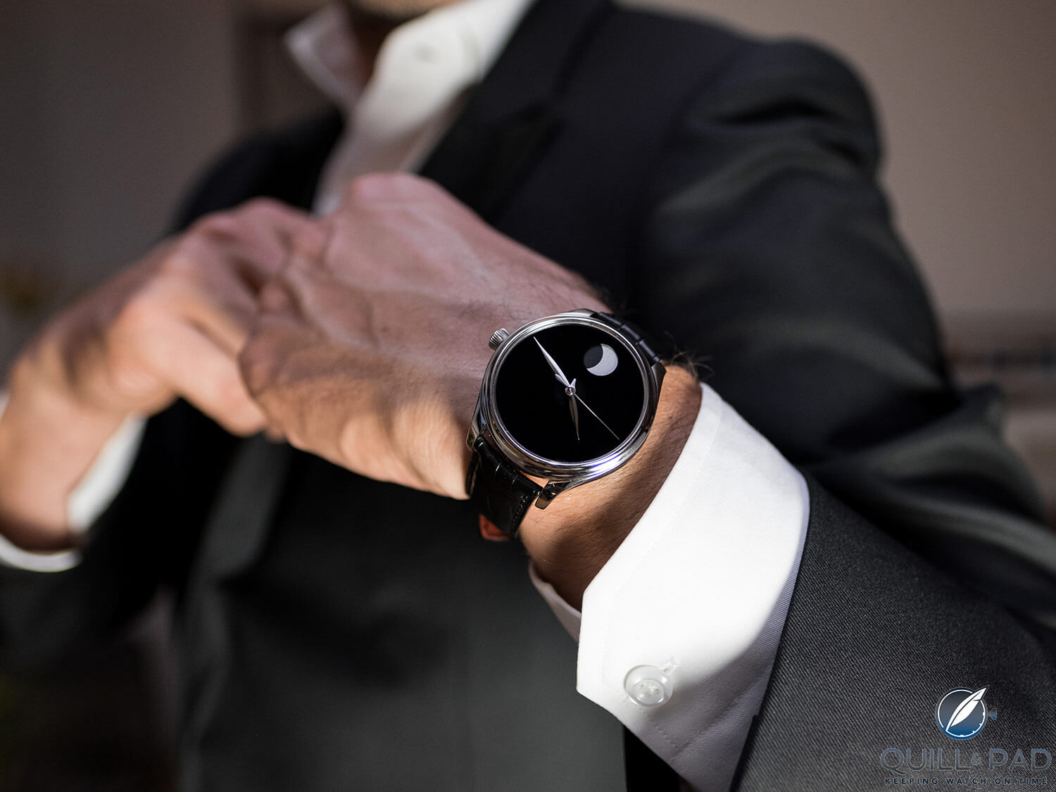 H. Moser & Cie. Endeavour Perpetual Moon Concept Vantablack on the wrist