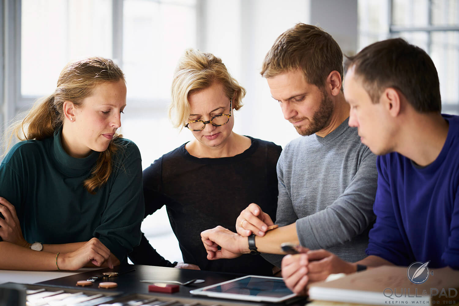 Nomos Glashütte Director Judith Borowski (2nd from left) with designers