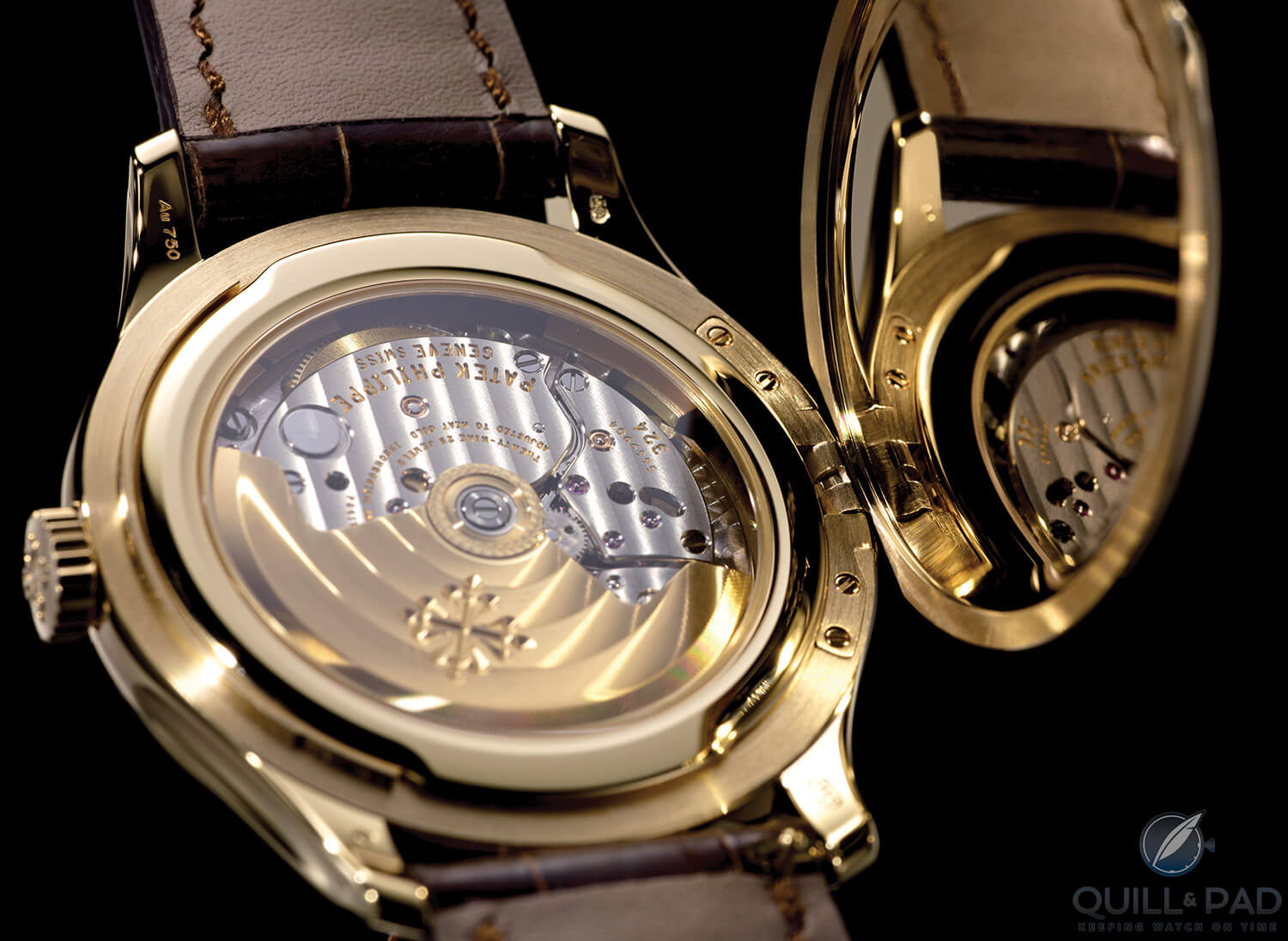 Under the cover and through the display back of the Patek Philippe Calatrava Reference 5227J