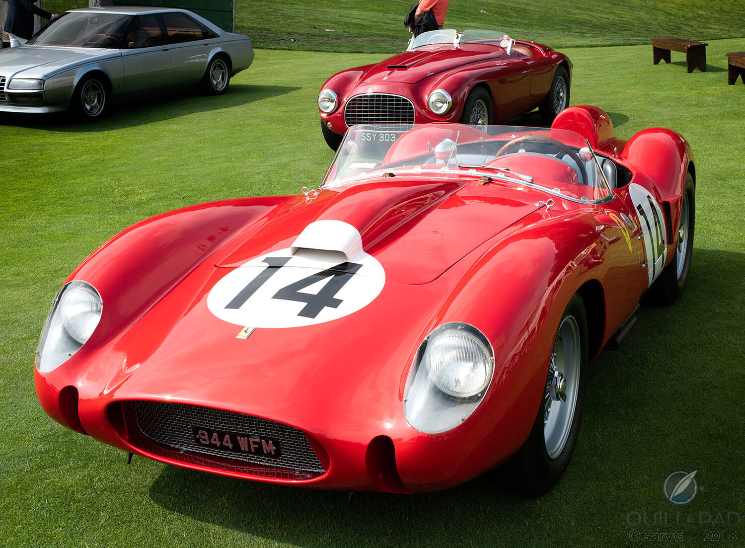 Legendary Ferraris: 166M Barchetta (at rear) and Le Mans-winning 250 Testarossa