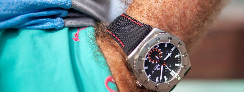 Tutima M2 on the author's wrist in Bora Bora (photo courtesy Sadry Ghacir)