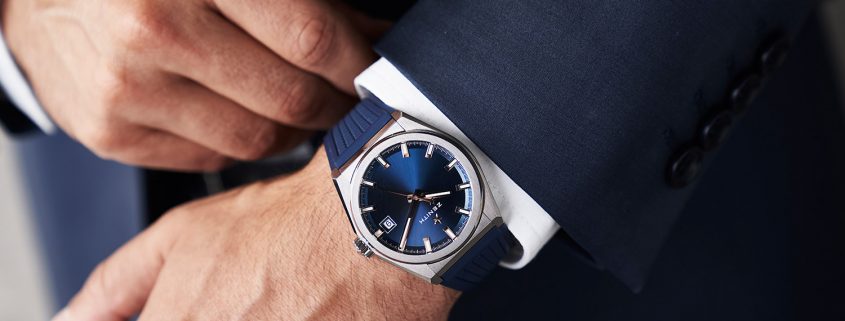 Zenith Classic Defy with blue dial on the wrist