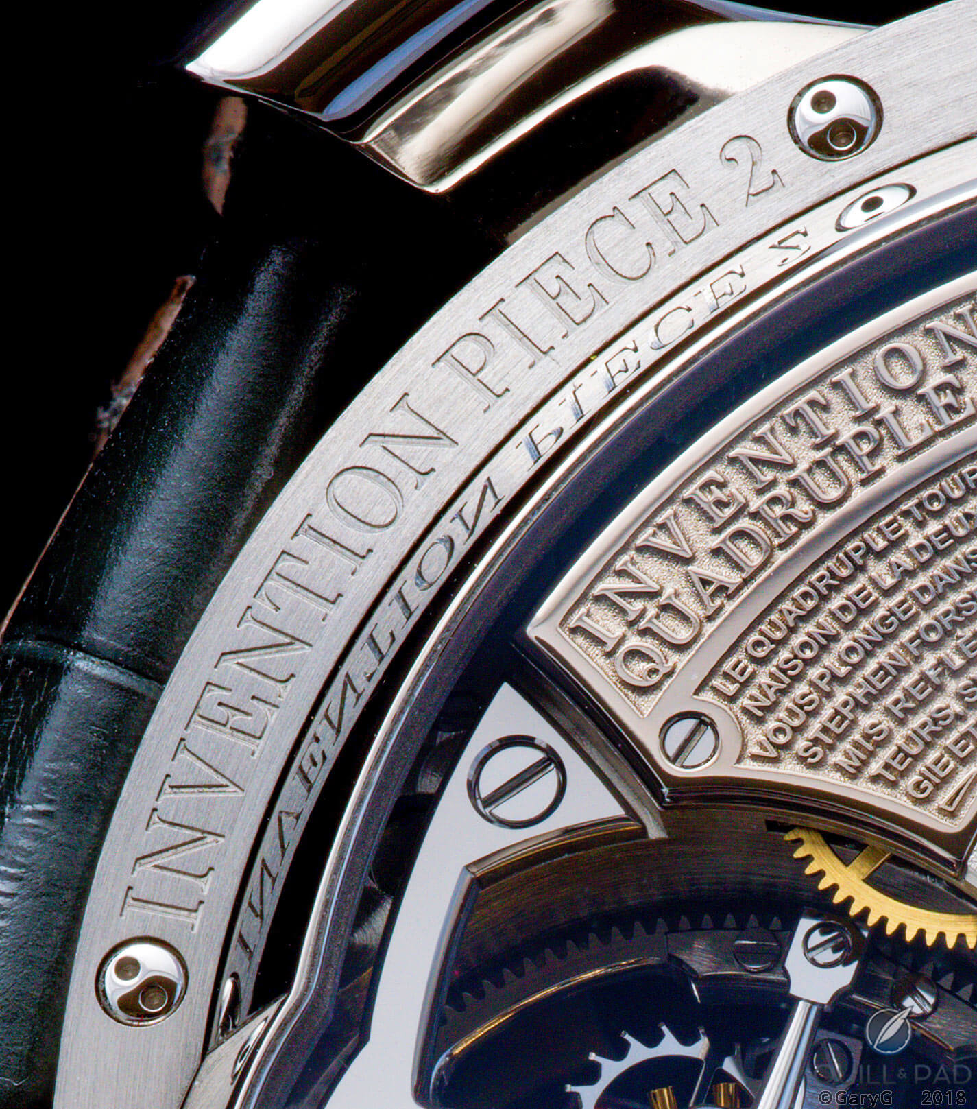 High polish and subtle tones: detail view, Greubel Forsey Invention Piece 2 with unique titanium case