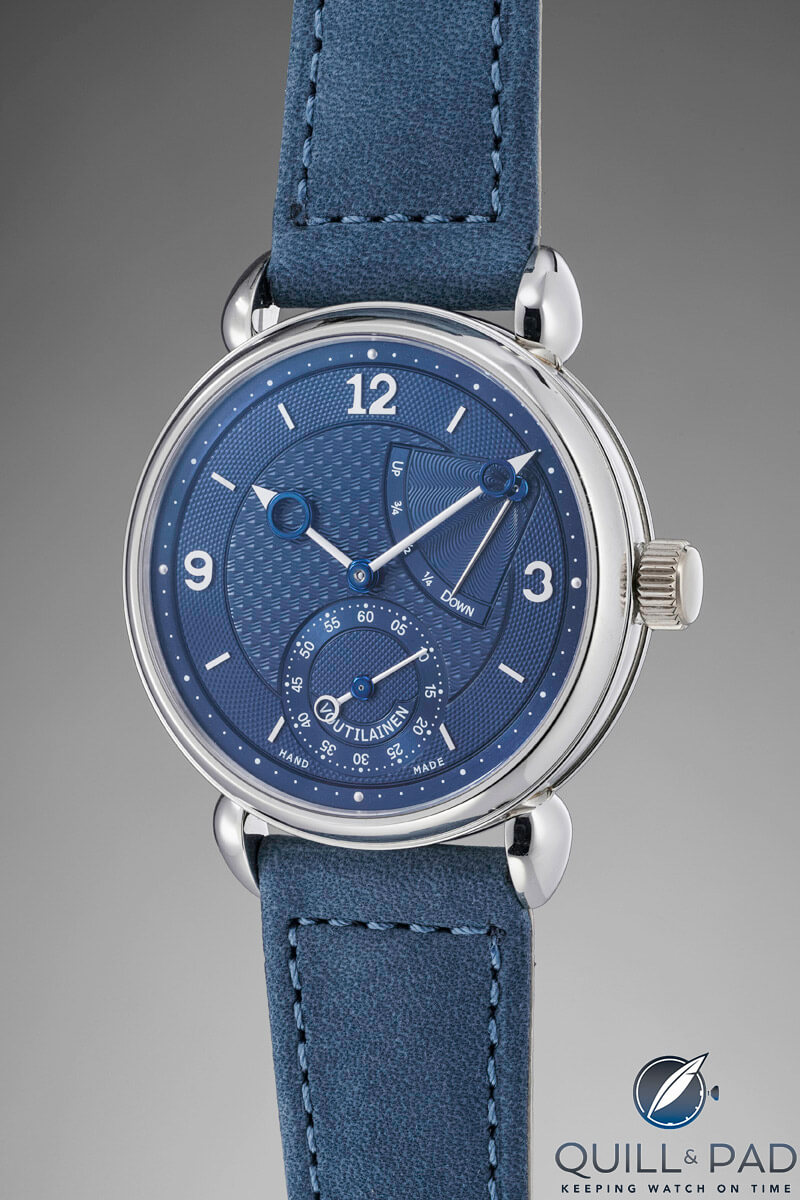 Kari Voutilainen Vingt-8 Power Reserve with blue dial (photo courtesy Phillips auctions)