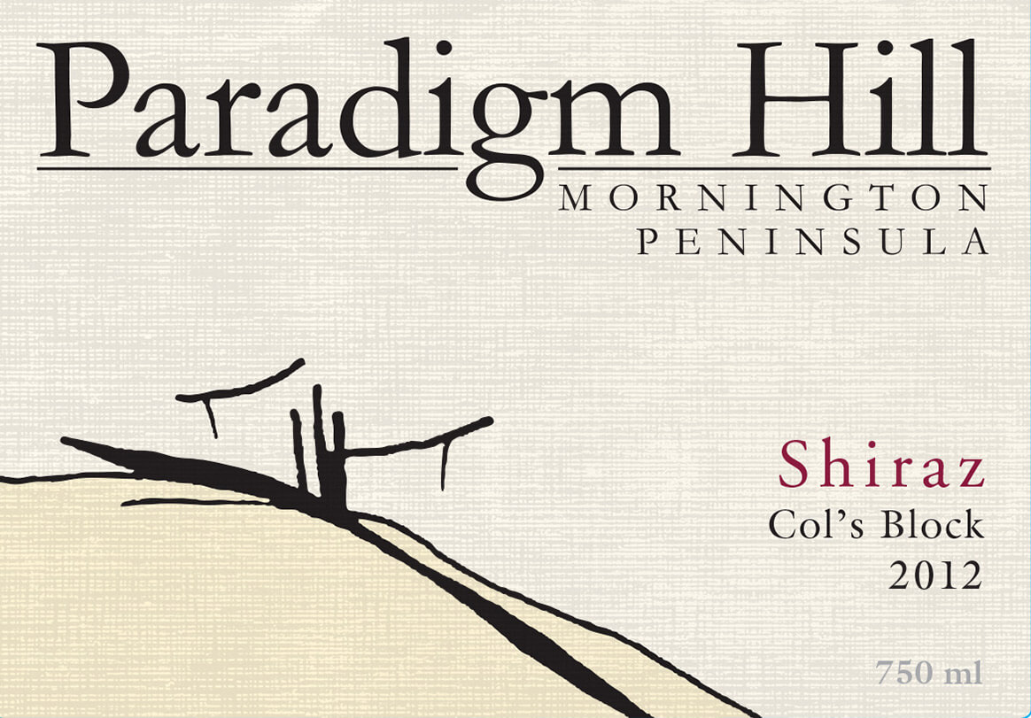 Paradigm Hill Shiraz 2012 label