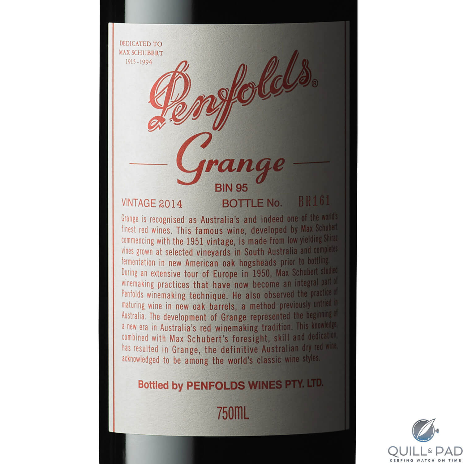 Penfolds Grange 2014 label