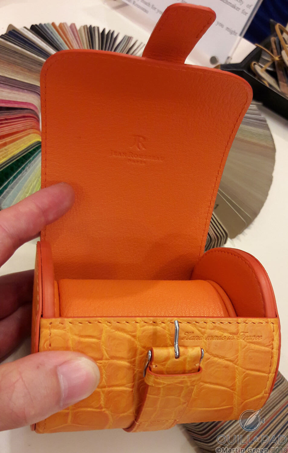 Leather watch case at Jean Rousseau, London