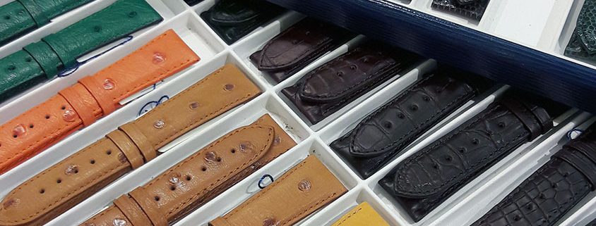 Colorful watch straps at Jean Rousseau, London