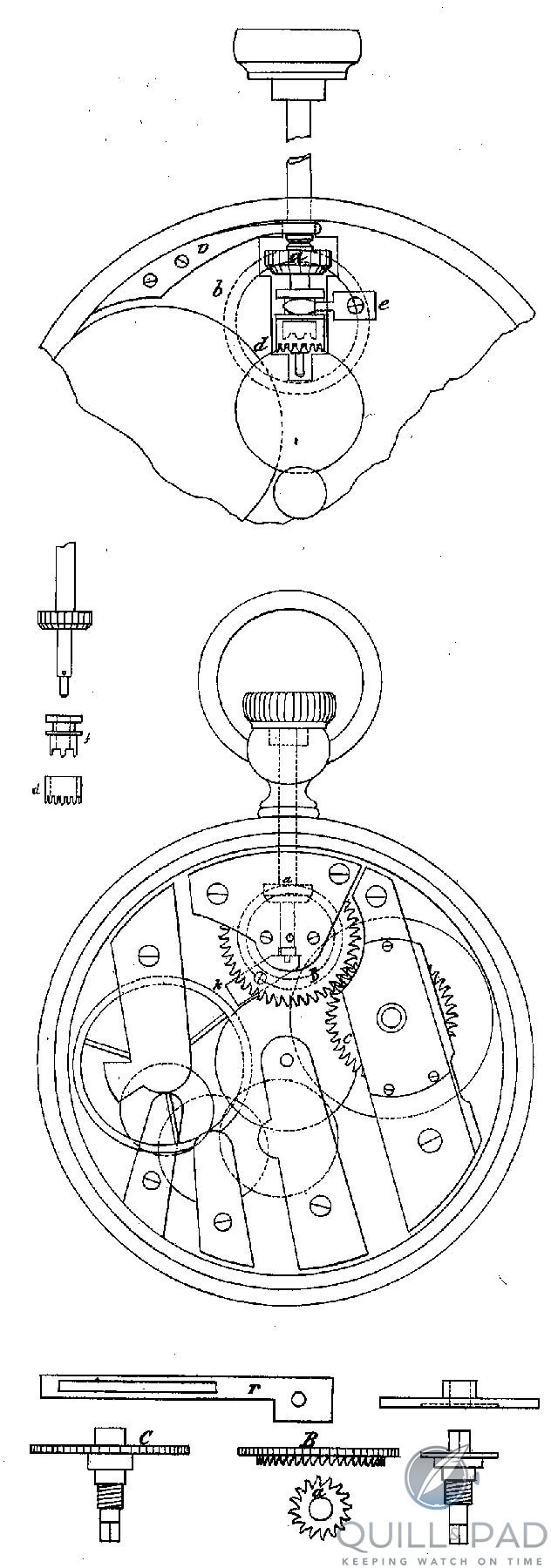 Patent for JA Philippe's keyless winding system