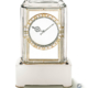 Model A Cartier Mystery Clock from 1912 featuring platinum, gold, white agate, rock crystal, sapphires, rose-cut diamonds, enamel