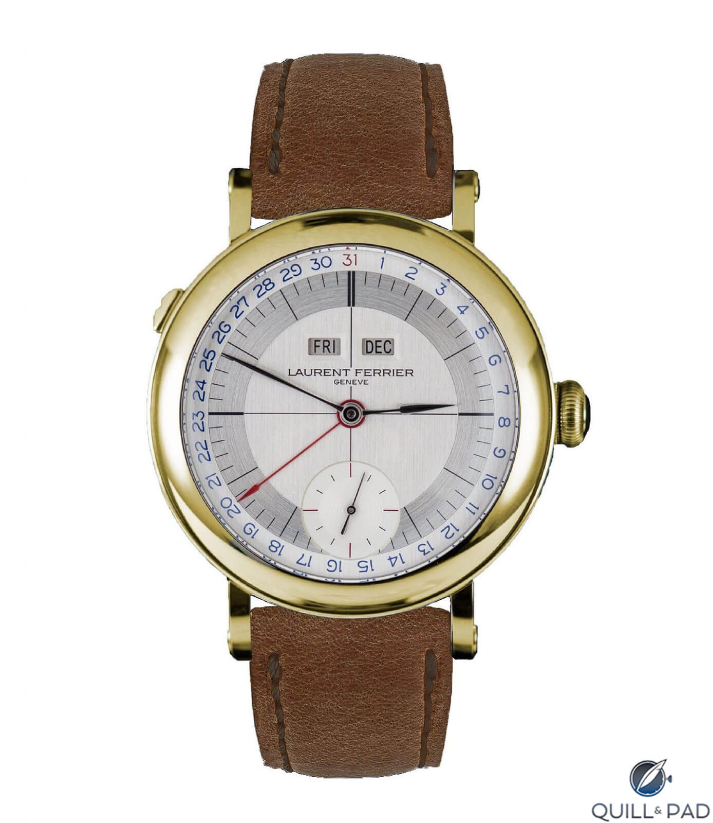 Laurent Ferrier Galet Annual Calendar Montre École Desert Sands in yellow gold